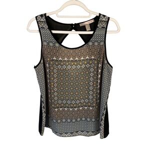 Forever 21 Geometric Print Sleeveless Blouse Size M Lightweight Office Modern